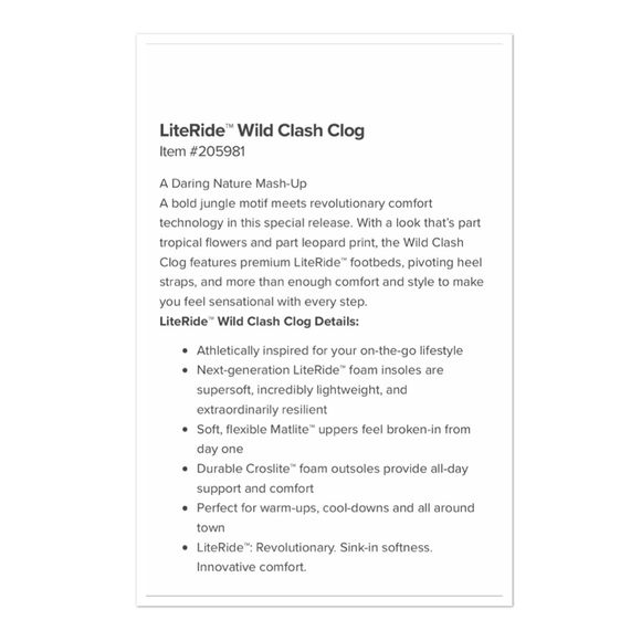 literide wild clash clog